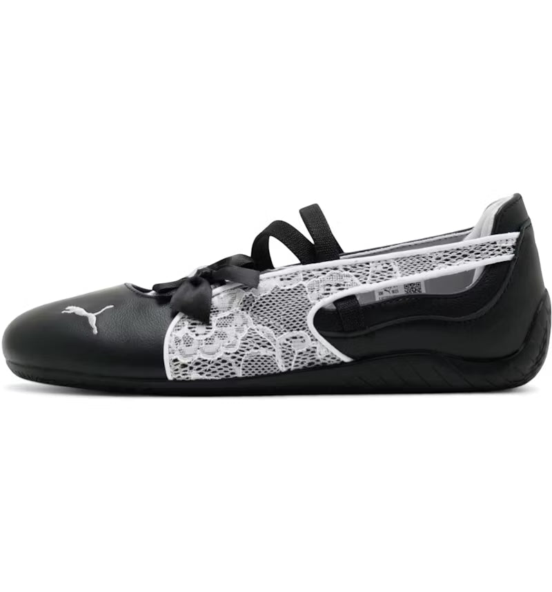 PUMA Women's Speedcat Ballet Lace Black White Sneaker