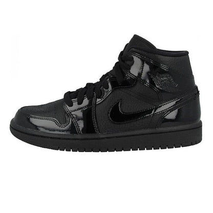 Air Jordan 1 Mid Patent Triple Black Women's