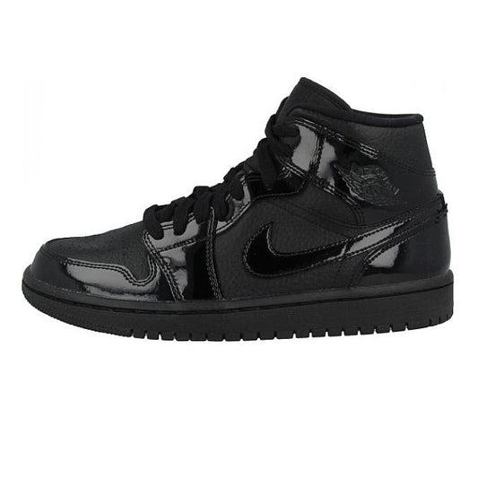 Air Jordan 1 Mid Patent Triple Black Women's