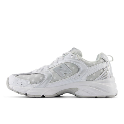 New Balance 530 White Silver Metallic Polka Dots