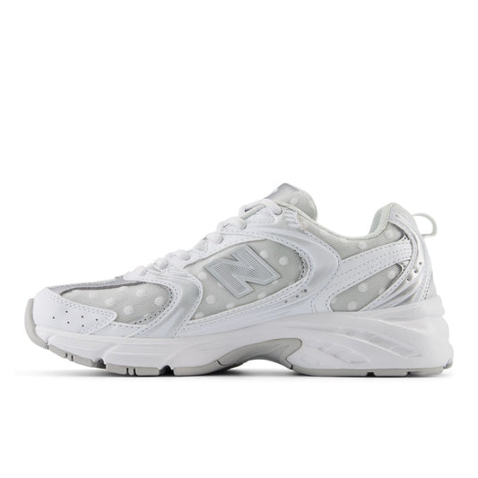 New Balance 530 White Silver Metallic Polka Dots